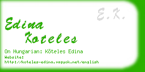 edina koteles business card