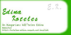 edina koteles business card